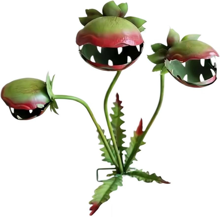 Metal Carnivorous Plant Garden Stake, Handmade Iron Venus Flytrap Yard Art, 25.2" Whimsical Flowe... | Amazon (US)