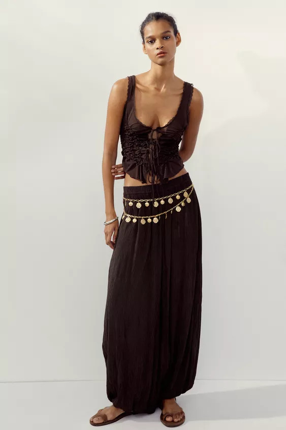 GATHERED TIE TOP | Zara UK