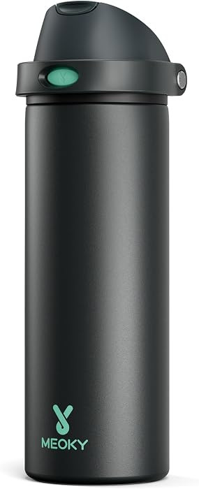 24 oz Insulated Water Bottle for Sports: Meoky Stainless Steel Water Bottle with 2-in-1 Straw and... | Amazon (US)