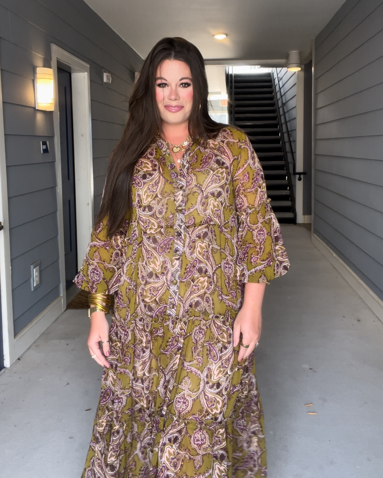 This is a TJ runway find from this weekend. It’s a “Miss June” dress and it was less than $100. I would recommend a slip underneath xoxo 