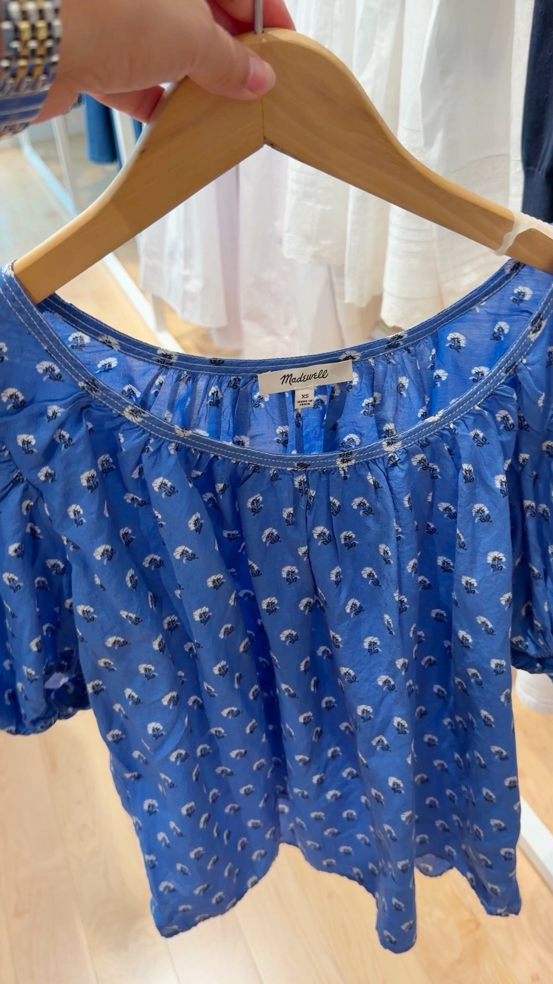 Madewell new arrivals for spring and summer! Loving all of the pretty blue and white tops! Such a gorgeous shade of blue with a beautiful print! This top would look great with white pants or jeans to create a great work outfit for business casual workwear. You could also wear this top with white shorts for a cute spring and summer outfit.

#LTKxMadewell #LTKOver40 #LTKWorkwear