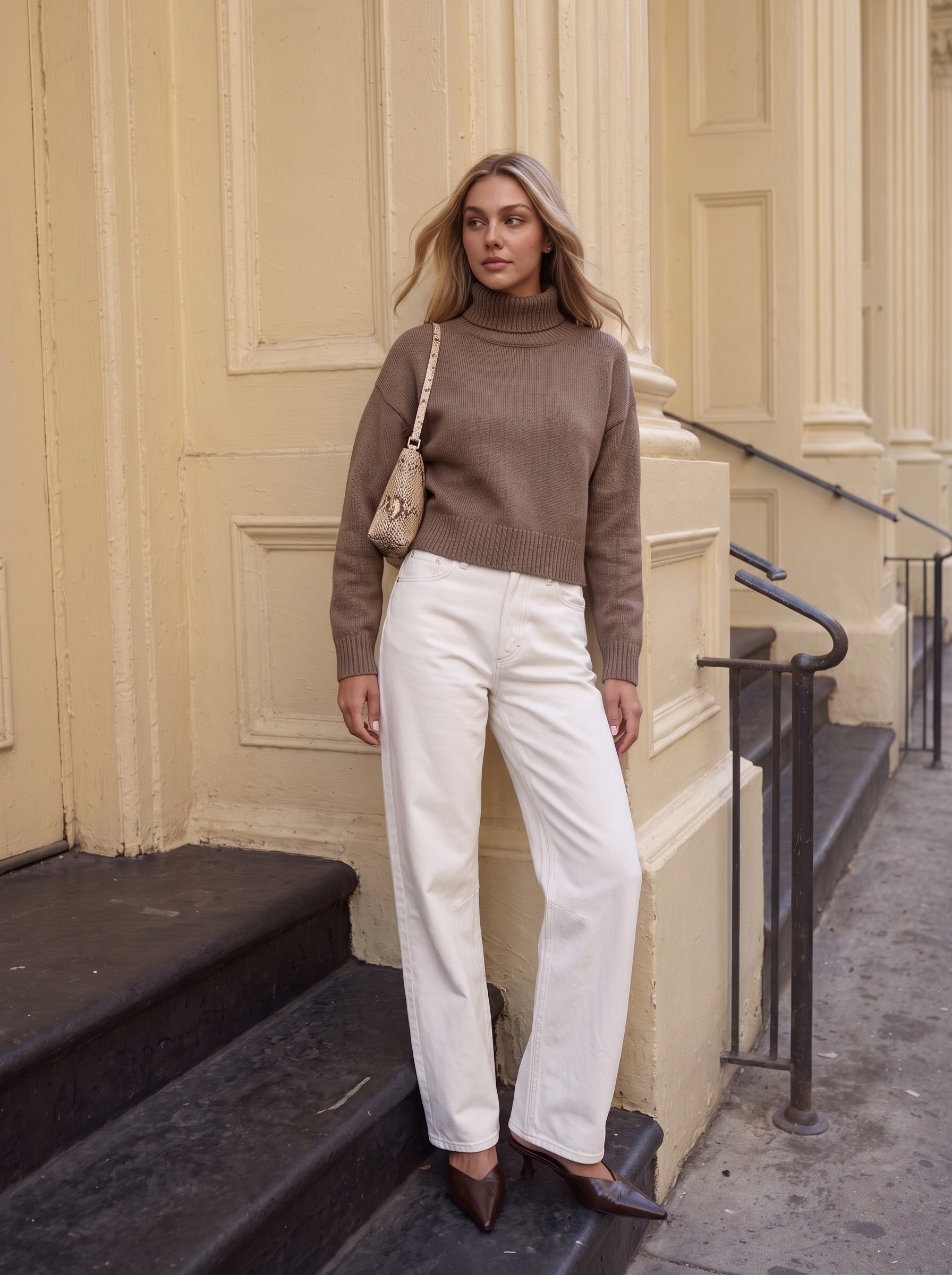 An elevated funnelneck from Enza Costa, worth it. #LTKStyleTip #LTKSeasonal #LTKshoecrush #winteroutfit #funnelnecksweater #barrellegjeans 

 