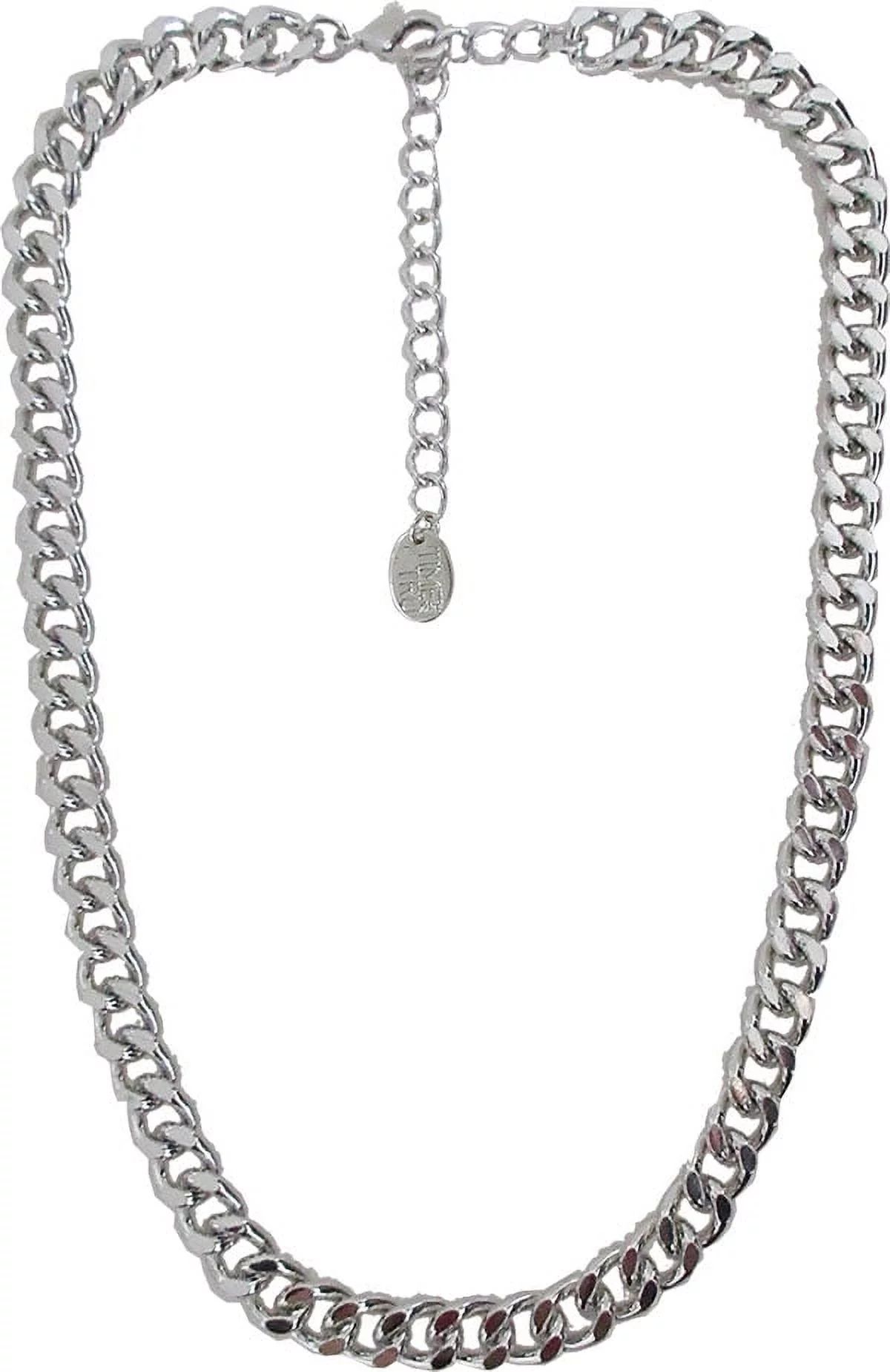Time and Tru Women's 17" with Extender Silver Curb Link Chain Necklace - Walmart.com | Walmart (US)