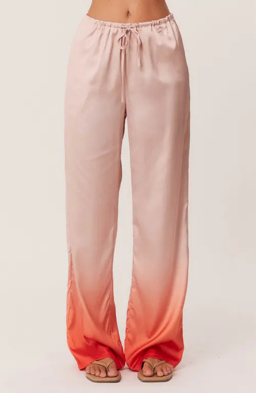SNDYS Amaya Satin Pants in Peach Ombre at Nordstrom, Size Small | Nordstrom