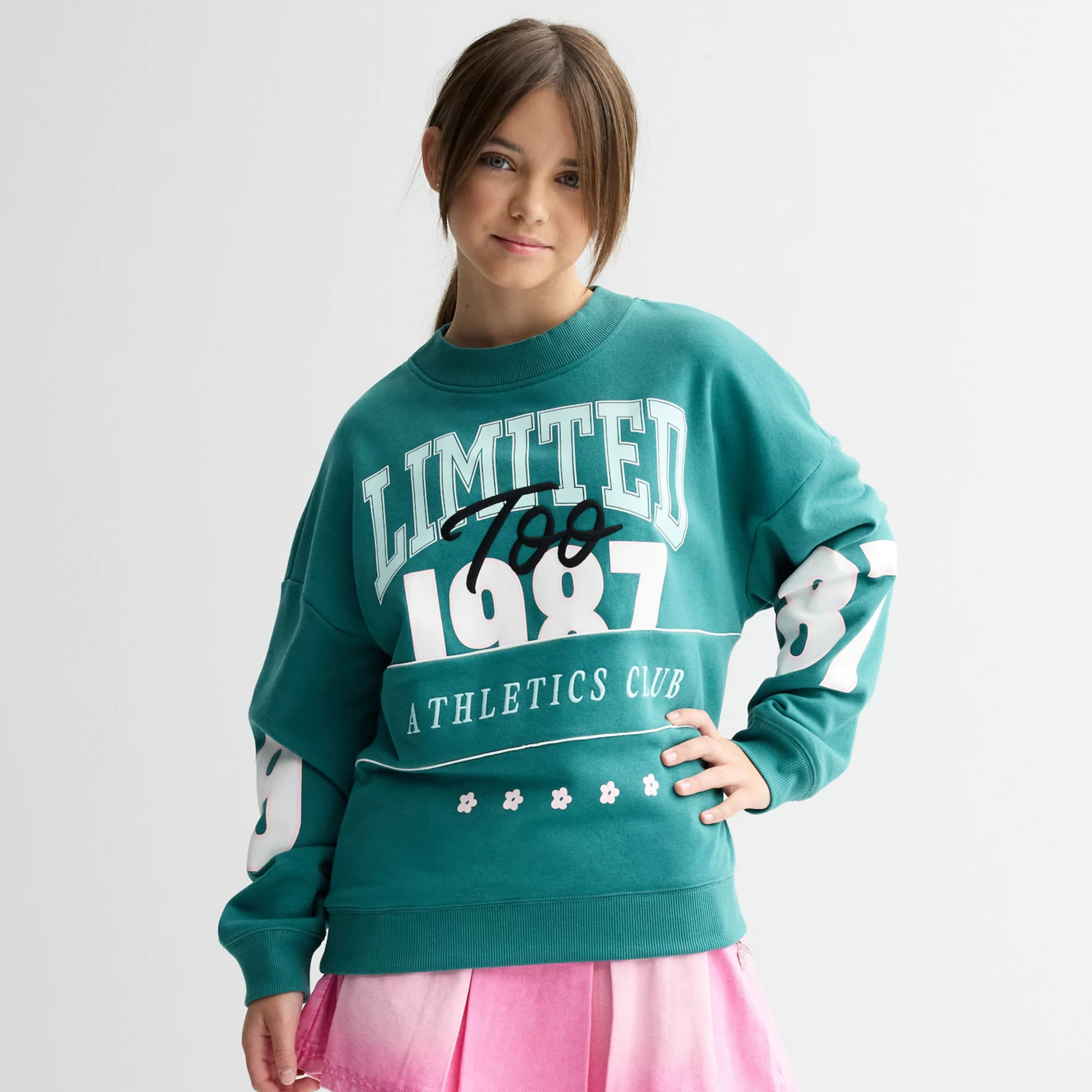 Girls 7-16 Limited Too Branded Crew Sweatshirt | Kohl's