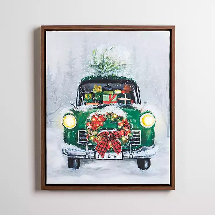 LED Green Station Wagon Canvas Art Print | Kirkland's Home