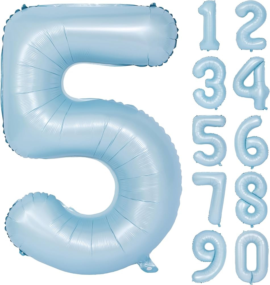 40 In Matte Blue Number Balloons Helium Foil Mylar Balloon Birthday Party banquet Decoration Digi... | Amazon (US)