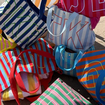 Striped Custom Alpha Tote - Cabana | BaubleBar