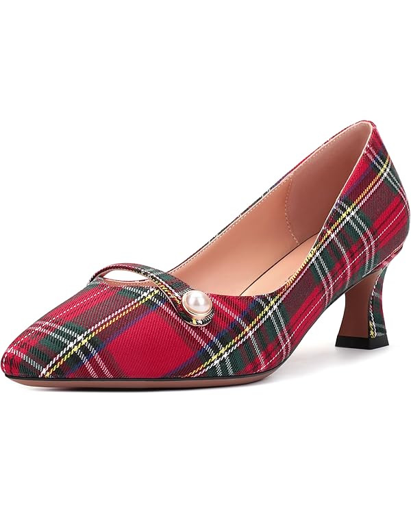 ROSERWISH Womens Slip On Pointed Toe Fashion Comfortable Party Office Kitten Low Heel Pumps Dress... | Amazon (US)