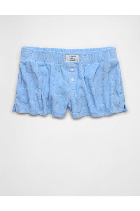 AE x Bubble Terry Boxer Women's Blue Powder XL | American Eagle Outfitters (US & CA)
