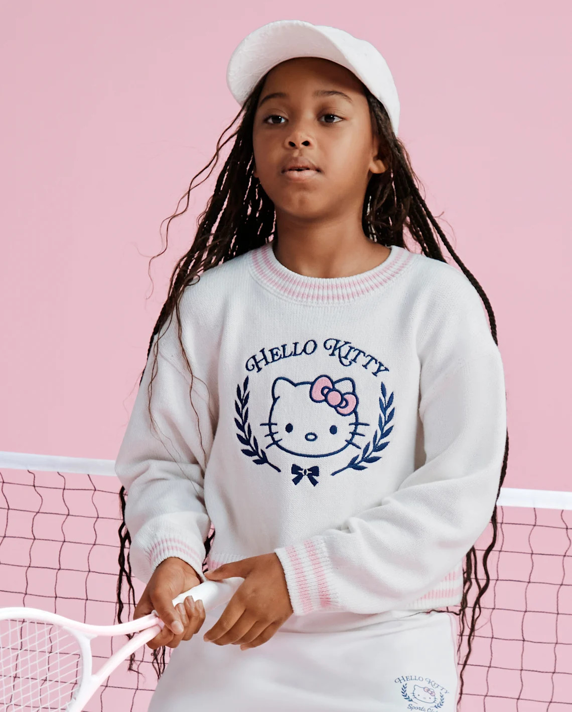 Girls Hello Kitty® Embroidered Sweater - white | The Children's Place