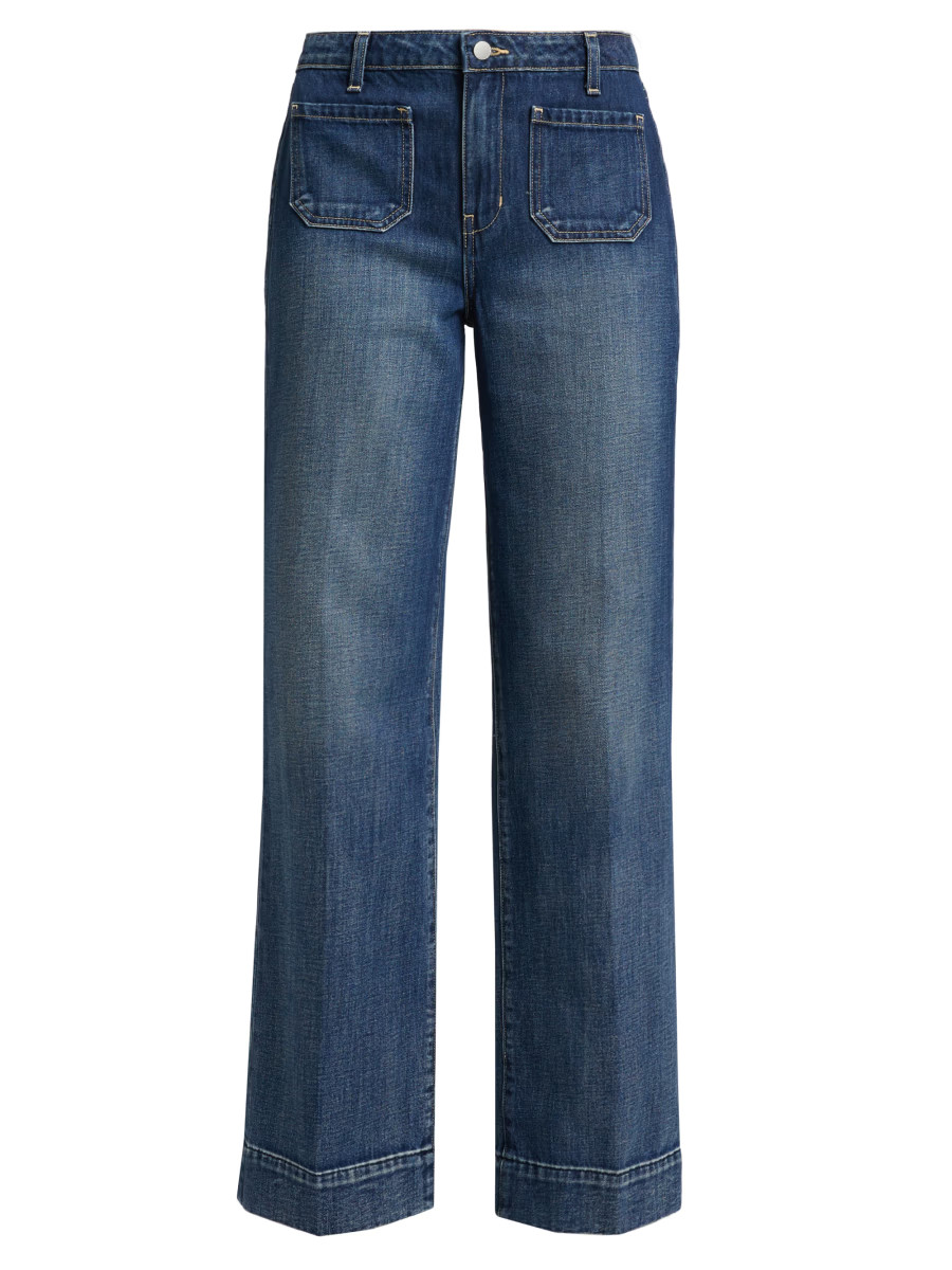 Nolan High-Rise Patch Pocket Wide-Leg Jeans | Saks Fifth Avenue