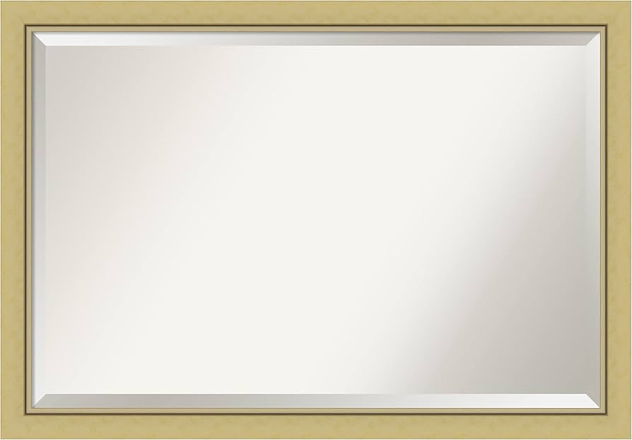 Amanti Art Gold Bathroom Mirror for Over Sink, 27x39 Landon Gold Narrow Rectangle Vanity Mirror, ... | Amazon (US)