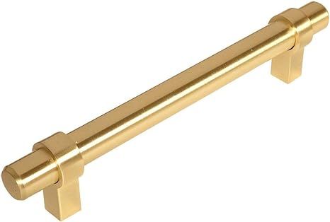 10 Pack - Cosmas 161-128BB Brushed Brass Cabinet Bar Handle Pull - 5" Inch (128mm) Hole Centers | Amazon (US)