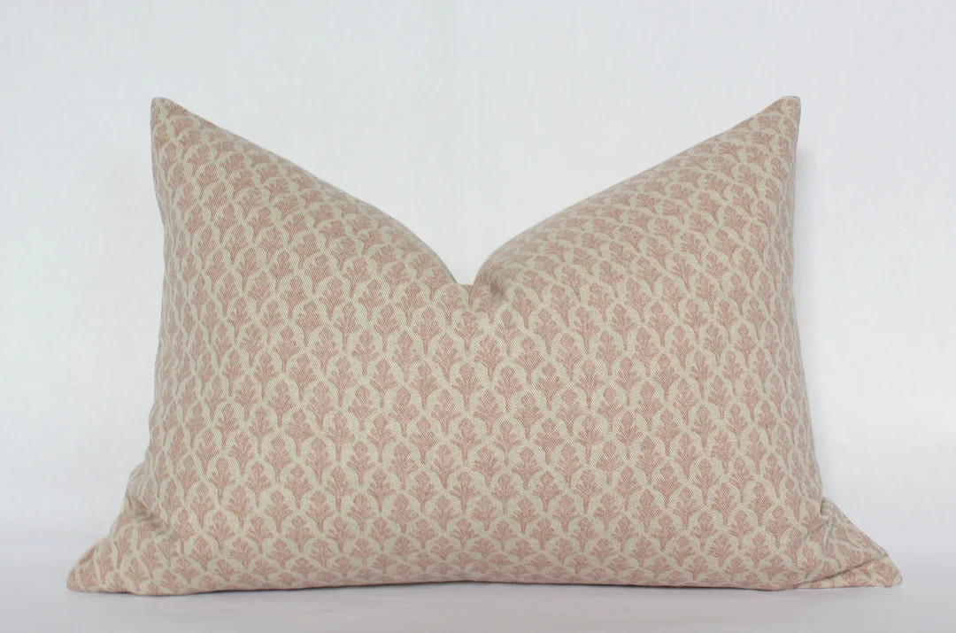 Lumbar Pillow Cover 12x20 Floral Lumbar Throw Pillow Blush - Etsy | Etsy (US)