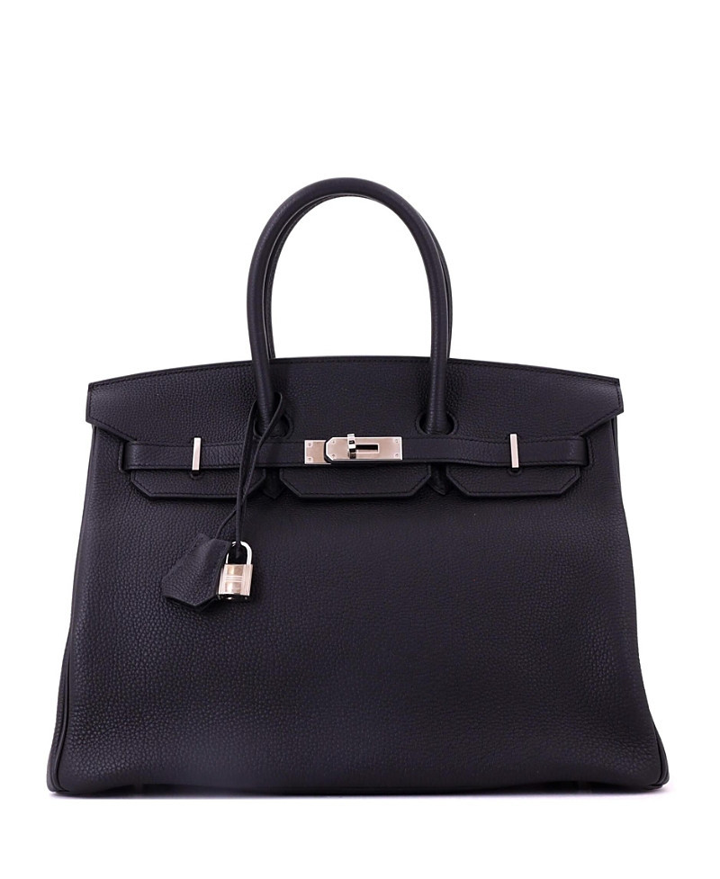 Pre-Owned HERMES Birkin 35 Handbag Black Togo with Palladium Hardware | Bloomingdale's (US)