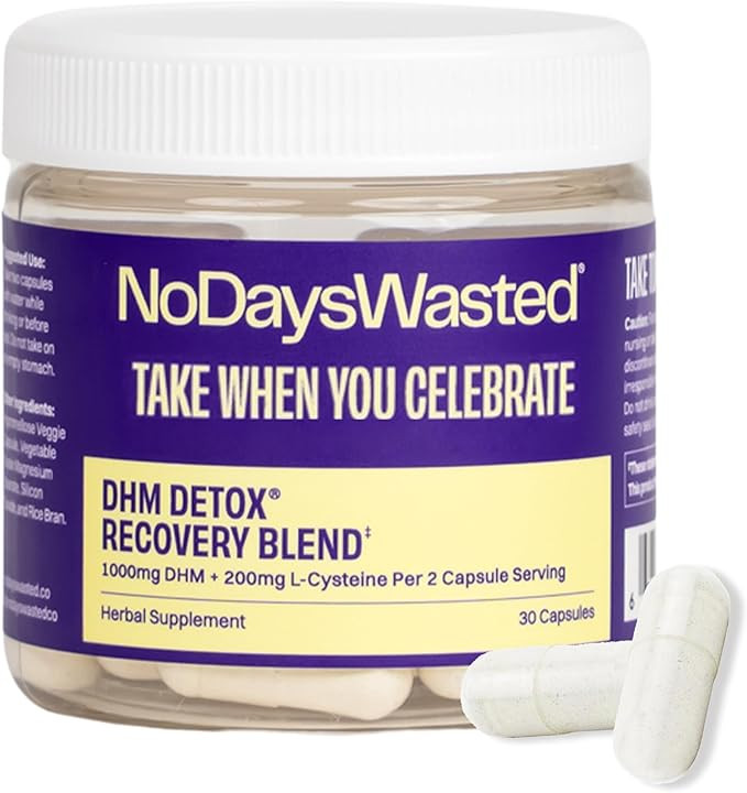 DHM Detox, 30 Capsules (15 Servings) - Jar - Take During Evening for Better Next Day and Recovery | Amazon (US)