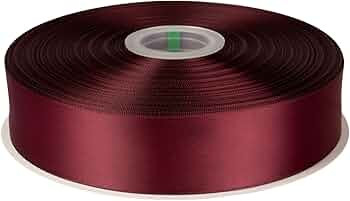 1-1/2" X 100 Yards Double Faced Satin Ribbon Burgundy Polyester Ribbon for Gift Wrapping Wedding ... | Amazon (US)