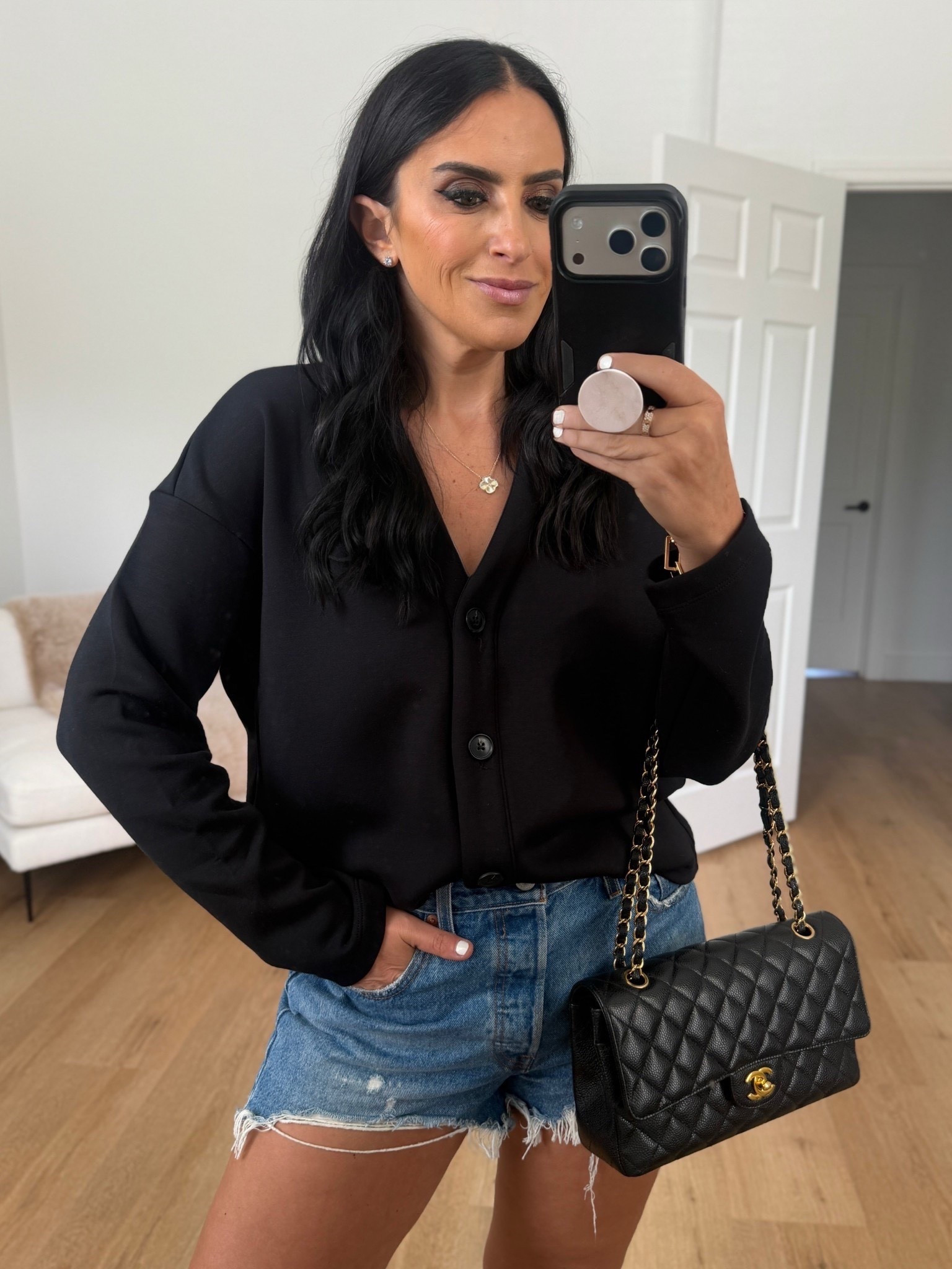 Spanx Air Essentials Cardigan- Im wearing a size Medium.
