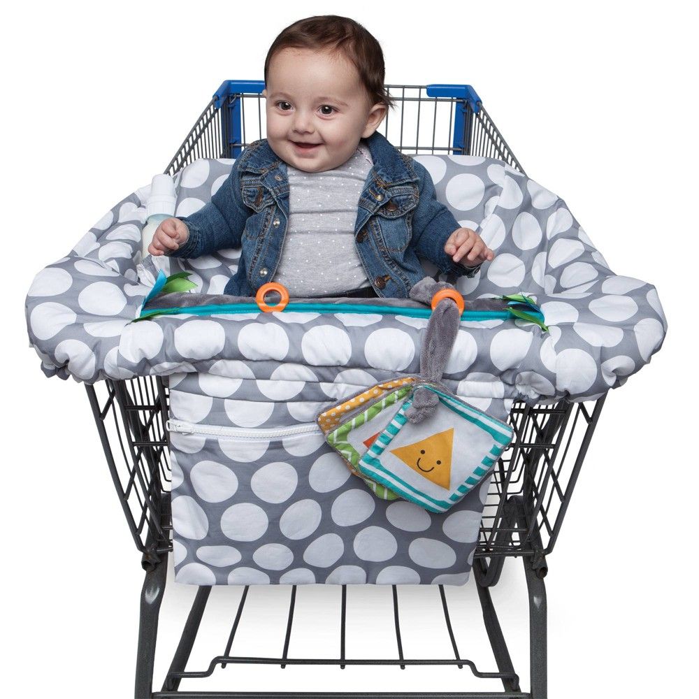 Boppy Preferred Shopping Cart and Restaurant High Chair Cover - Gray Jumbo Dots | Target