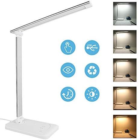 LED Desk Lamp Eye-Caring Table Lamp Touch Control Desktop Light 5 Color Temperature with 5 Bright... | Amazon (UK)