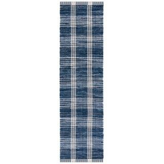 SAFAVIEH Montauk Blue/Beige 2 ft. x 8 ft. Solid Color Plaid Runner Rug | The Home Depot