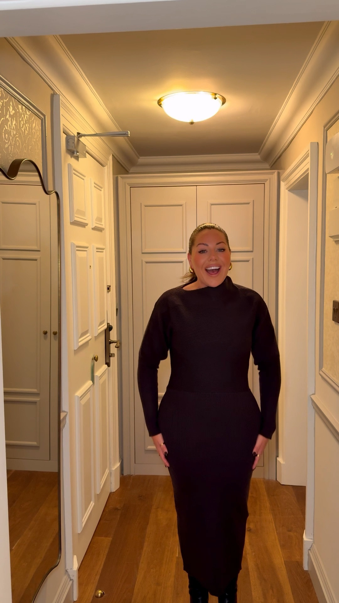 Tonight’s easy simple brown knit dress for dinner! So so so comfy & warm 😍

Wearing size medium - fits like a glove 👏

#LTKwinter #LTKuk #LTKdatenight