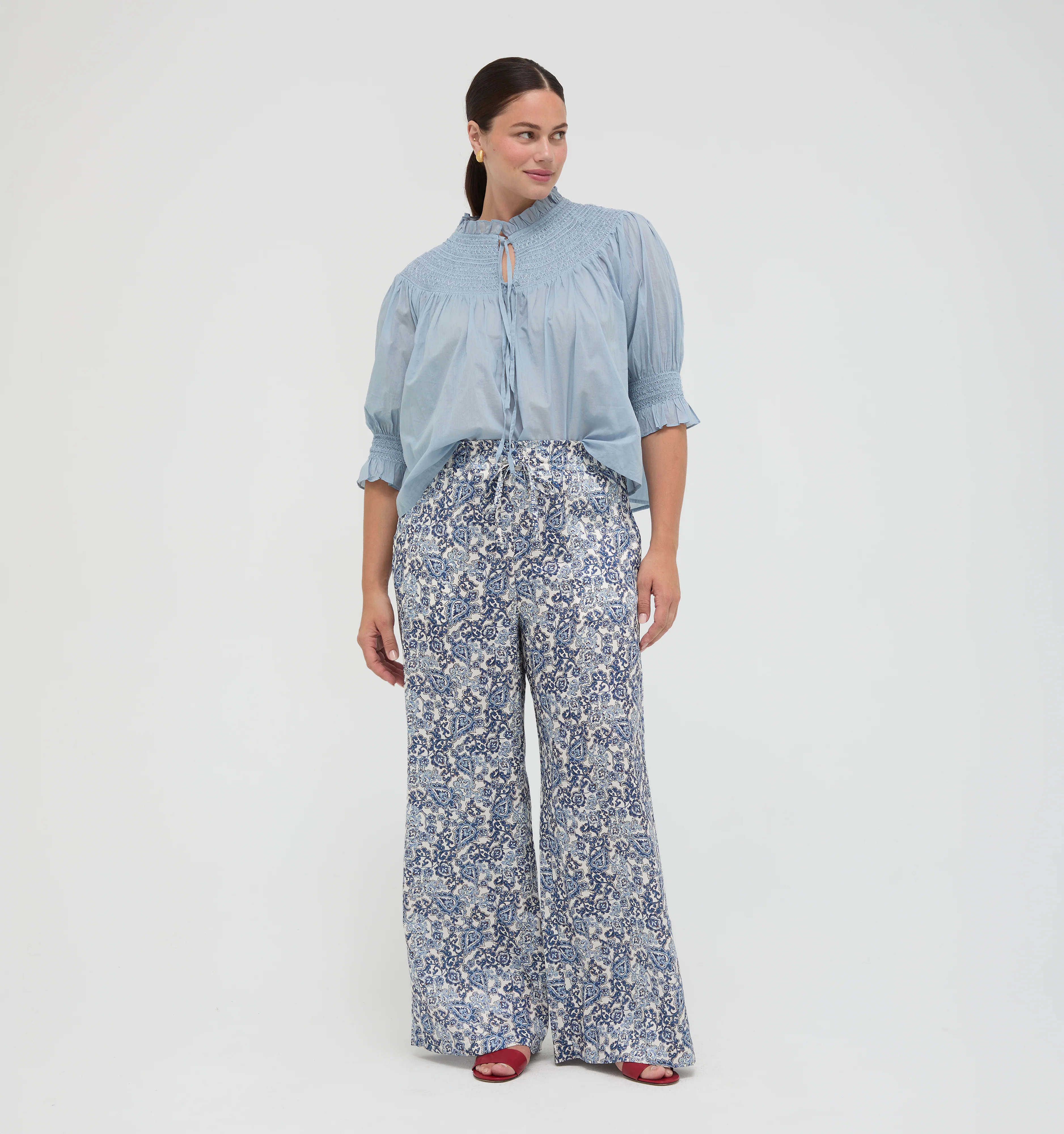 The Maxime Pant -  Chedworth Paisley Blue | Hill House Home US