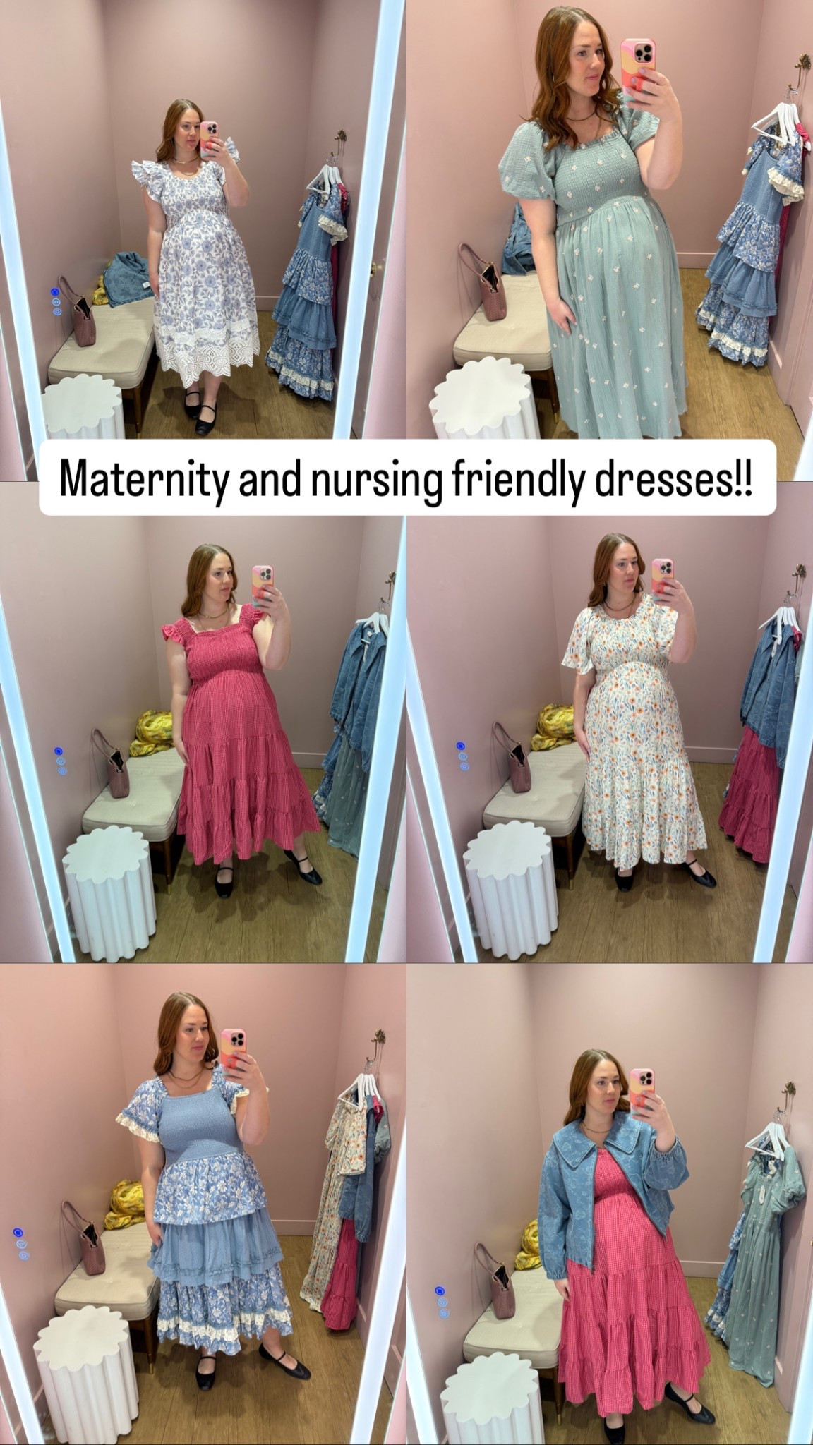 These are all maternity and nursing friendly by pulling down the smocking I tested them all!! I’m 34 weeks pregnant, wearing my normal size large in everything! 

#LTKBump #LTKBaby
