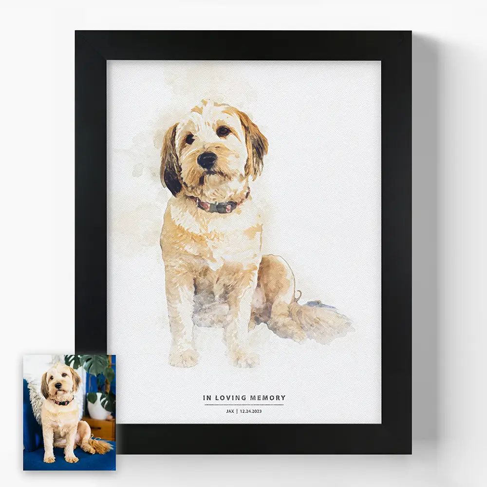 Watercolor Pet Portraits on Vertical Print | Lime & Lou (US)