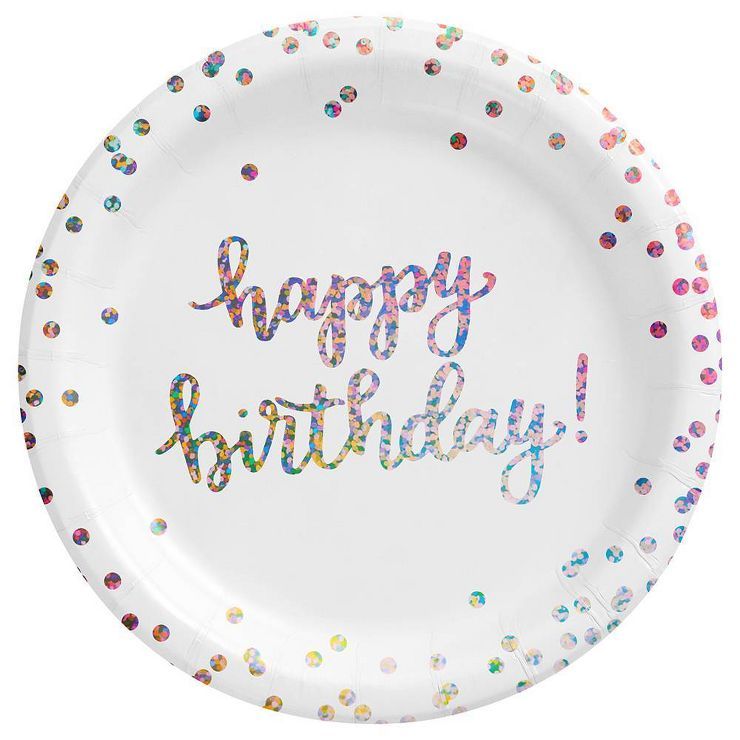 10ct Holographic Snack Paper Plates White - Spritz™ | Target