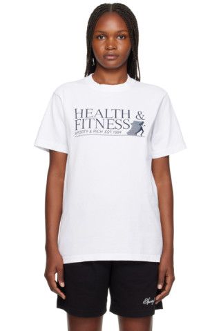 White 'Health & Fitness' T-Shirt | SSENSE