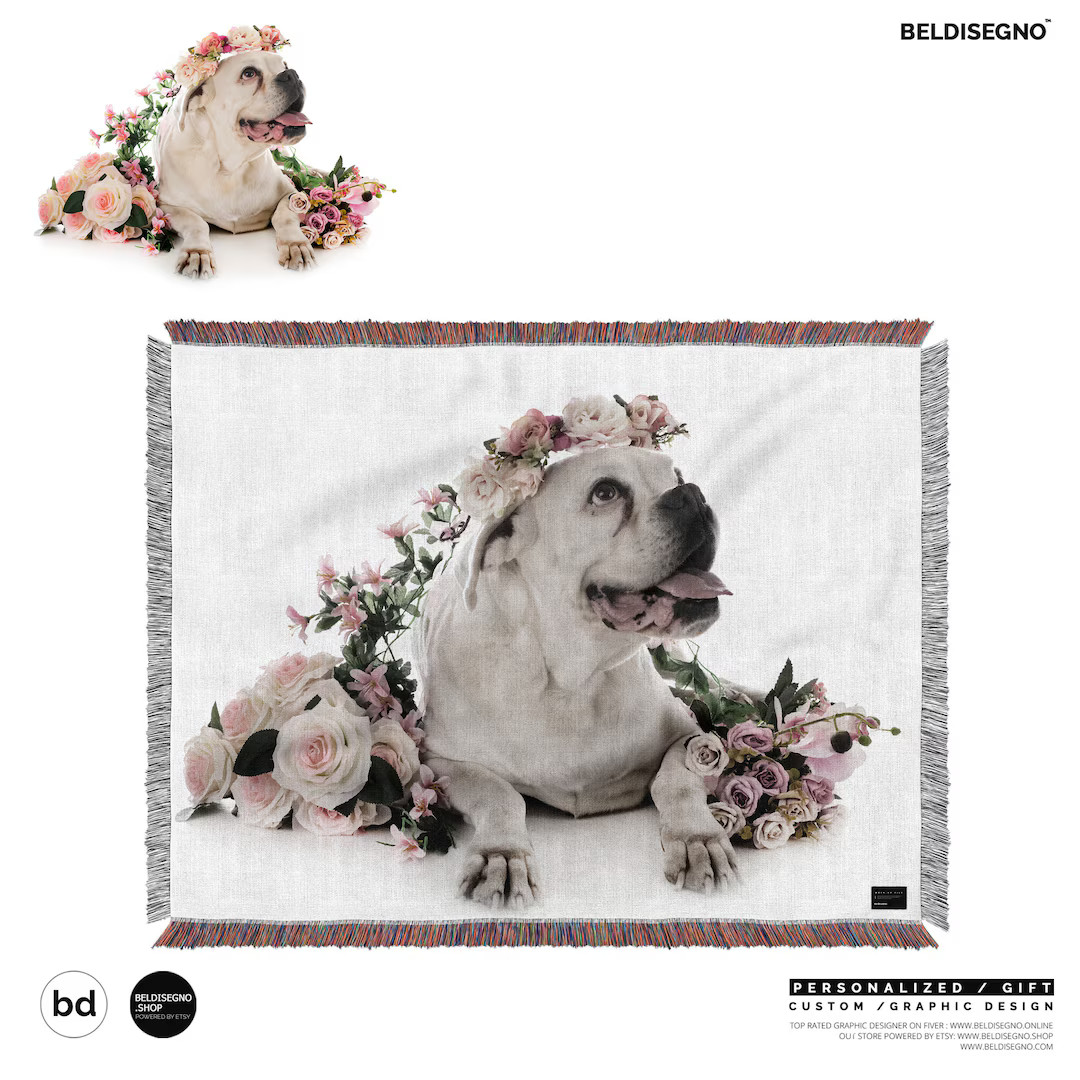 Woven Throw Blankets Personalized Blanket With Photo Quote Graphic Custom Design Picture Blanket ... | Etsy (US)