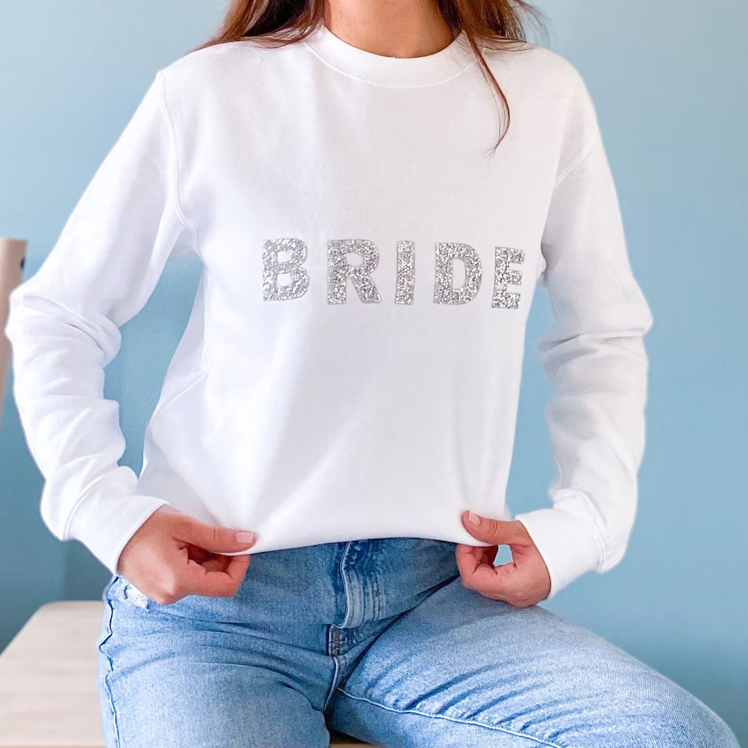 Bride Sweatshirt With Sparkly Rhinestone Letters / Bride to Be - Etsy | Etsy (US)