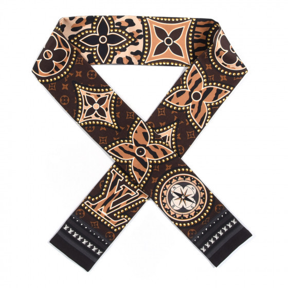 LOUIS VUITTON Silk Monogram LV World Bandeau Brown | Fashionphile