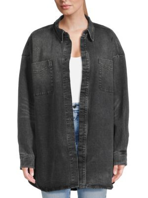 Good American Oversized Denim Shirt Jacket on SALE | Saks OFF 5TH | Saks Fifth Avenue OFF 5TH