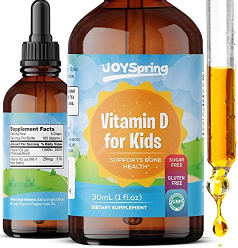 Kids Vitamin D Drops - Vitamin D for Kids - Tasty Childrens Vitamin D3 K2 Drops - Kids Immune Sup... | Amazon (US)