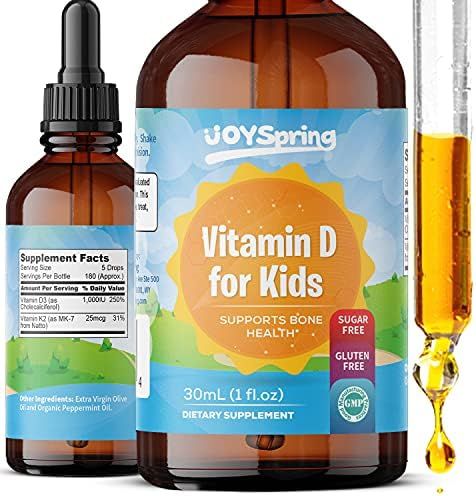 Kids Vitamin D Drops - Vitamin D for Kids - Tasty Childrens Vitamin D3 K2 Drops - Kids Immune Sup... | Amazon (US)