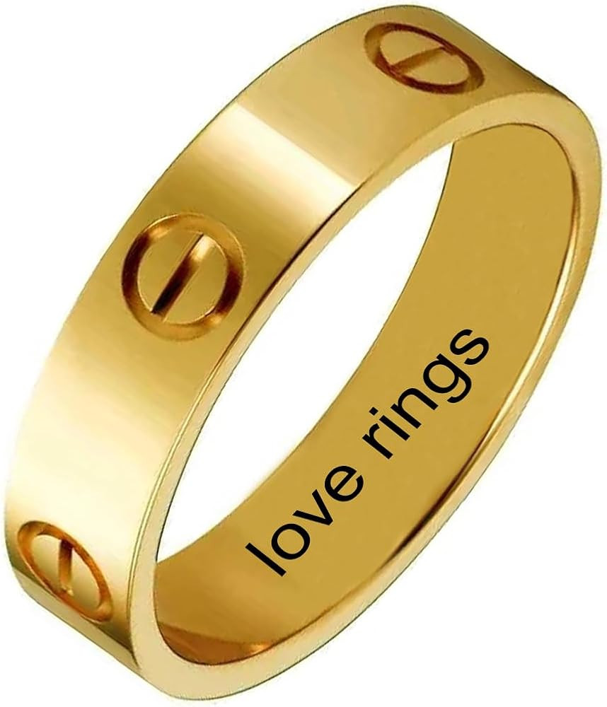 Love Ring For Women Men Girls Boys Titanium Steel 18K Gold Jewelry Unisex Adult Wedding Birthday ... | Amazon (US)