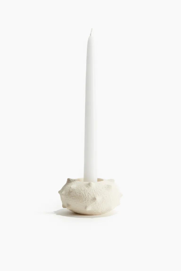 Stoneware candlestick - White - Home All | H&M GB | H&M (UK, MY, IN, SG, PH, TW, HK)