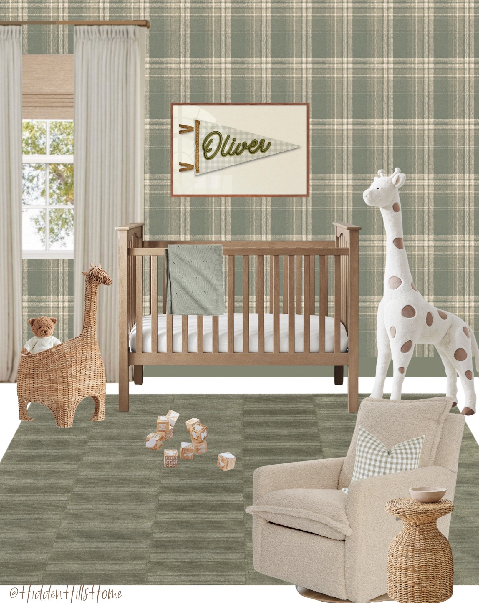 Baby boy nursery, nursery decor ideas, nursery mood board, plaid wallpaper nursery, cute nursery decor inspiration, crib, glider

#LTKHome #LTKBaby #LTKSaleAlert
