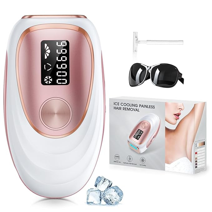 LYSMOSKI Laser Hair Removal, IPL Hair Removal with Ice-Cooling System for Painless & Long-Lasting... | Amazon (US)
