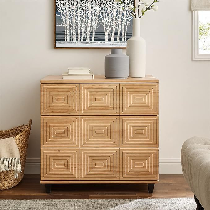 Amazon.com: MUSEHOMEINC Solid Wood 3 Drawer Dresser/Nightstand for Bedroom-Mix Color Modern Chest... | Amazon (US)
