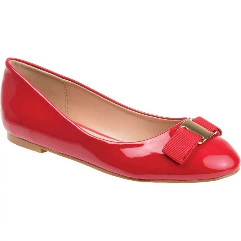 Women's Journee Collection Kim 2 Ballet Flat Red Faux Leather/Patent 6 M - Walmart.com | Walmart (US)