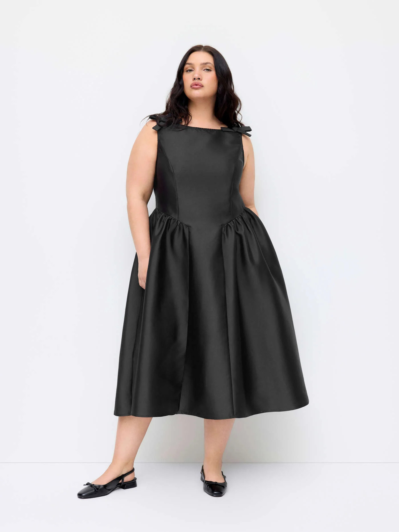 Bowknot Flared Midi Dress Curve & Plus | Cider