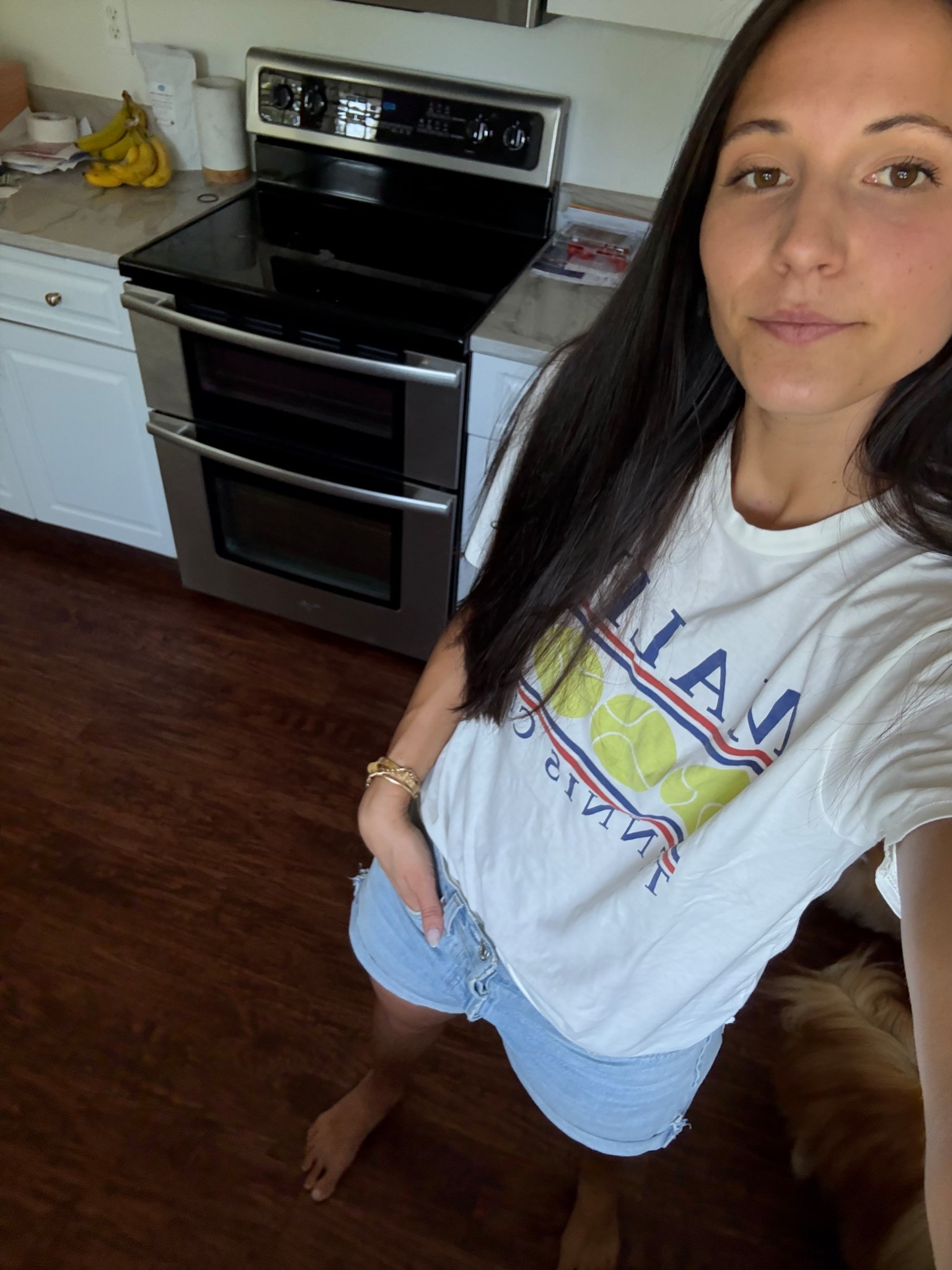 Chic graphic tee and jean shorts when the fall weather is still 90 

#LTKSeasonal #LTKFindsUnder100