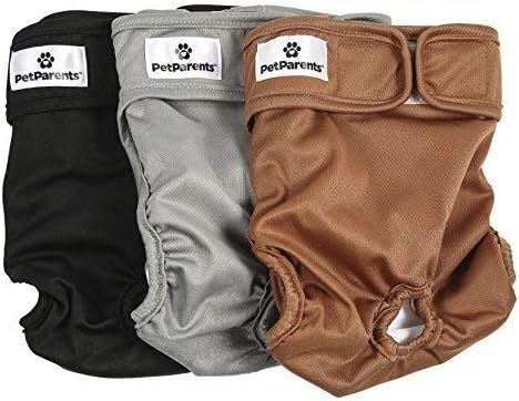 Pet Parents Premium Washable Dog Diapers (3pack) of Doggie Diapers (Large, Natural) | Amazon (US)