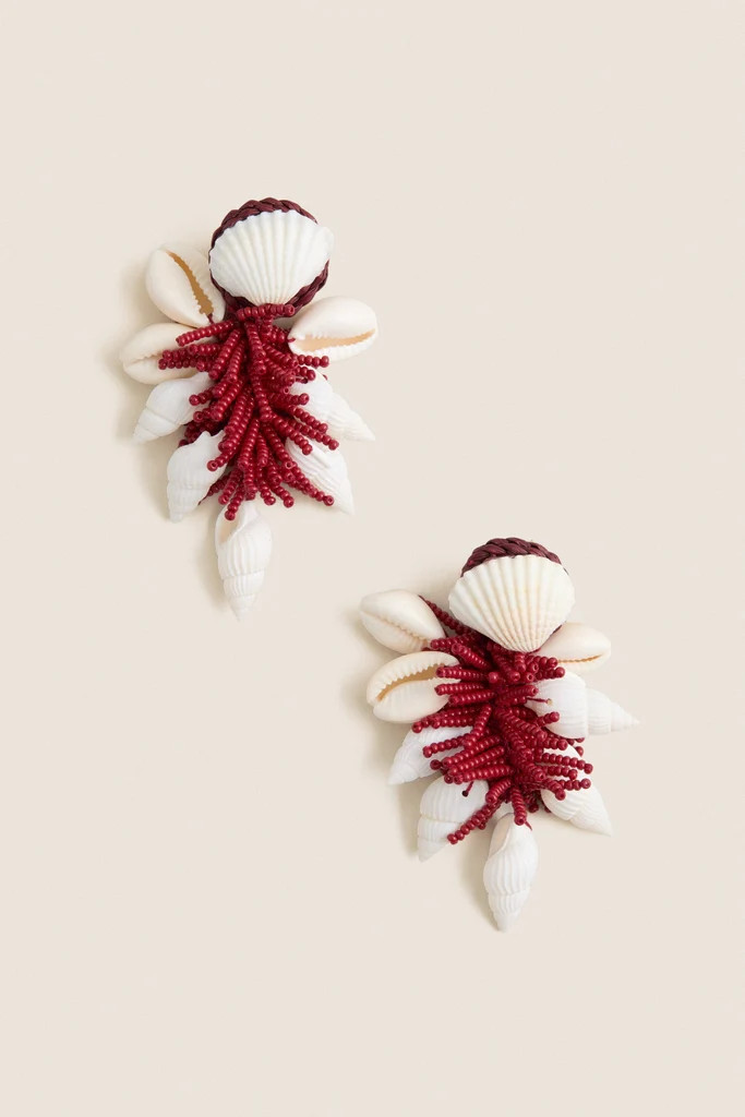 Wine and Ecru Whimsical Waters Earrings | Tuckernuck (US)