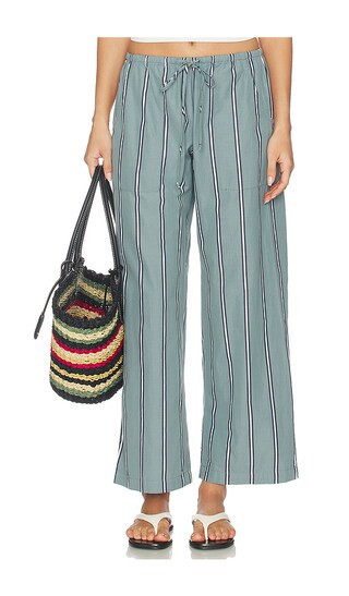 DONNI. The Pop Stripe Drawstring Pant in Sage. - size M | Revolve Clothing (Global)