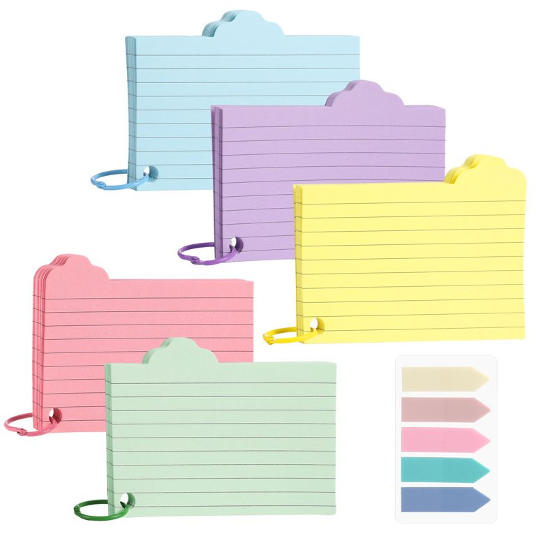 Hengguang 250Pcs Colorful Index Cards with 5 Tag Cards and 5 Ring, Cloud Style Coil Spiral Ruled ... | Walmart (US)